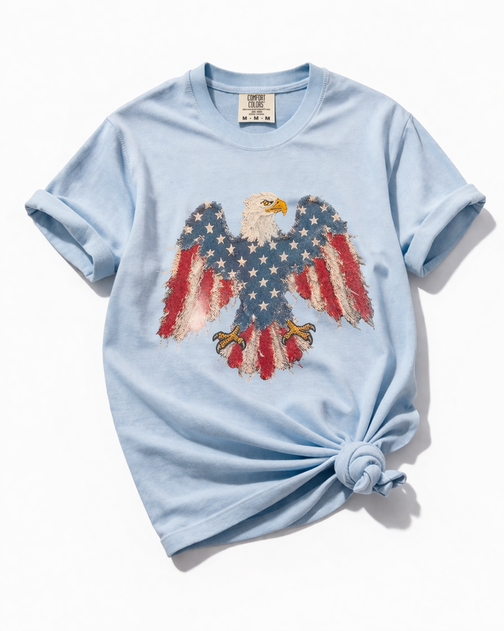 Plus/Reg Short Sleeve "Patched Eagle" Graphic Tee