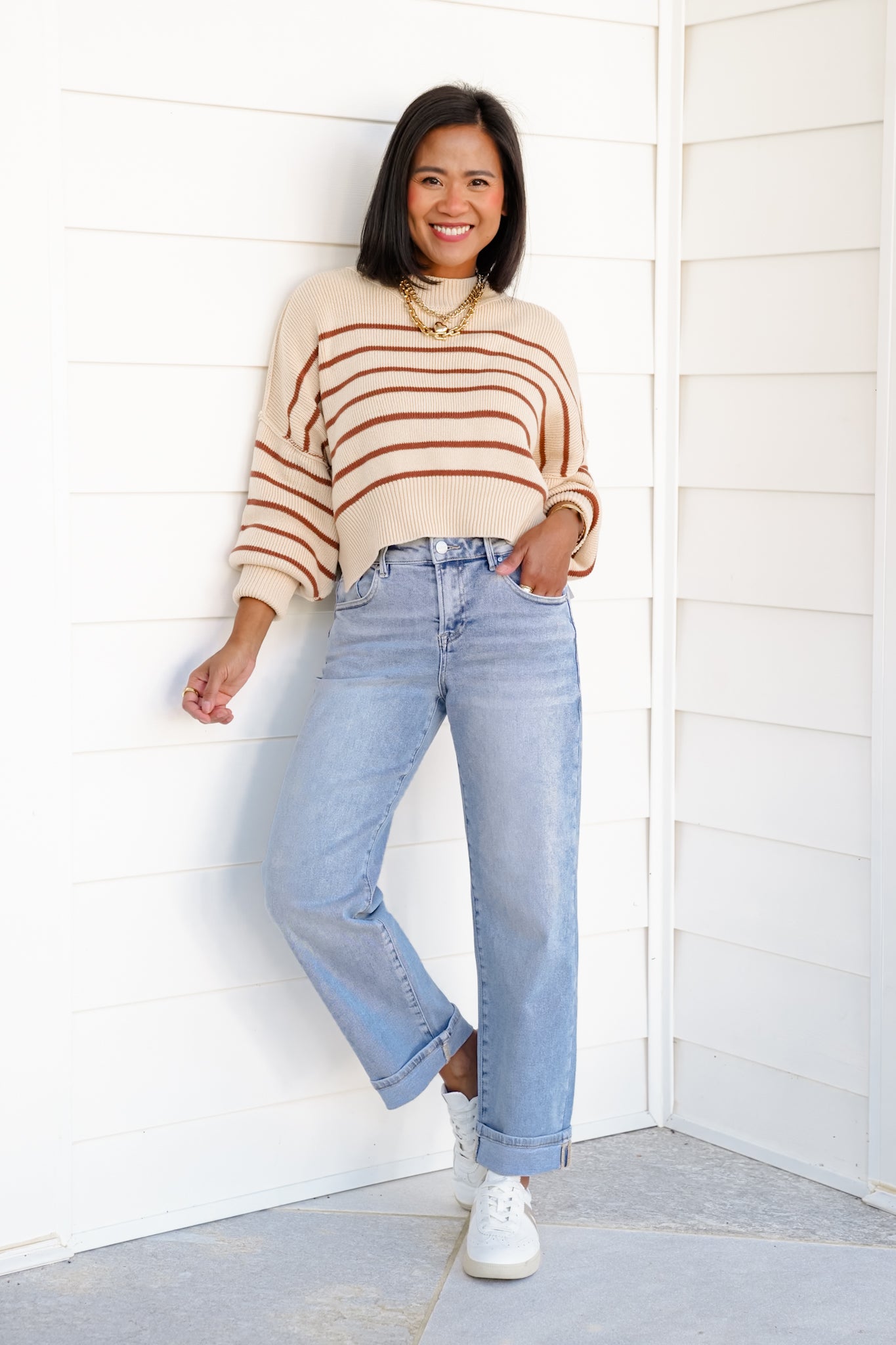 Risen Enchanted High Rise Light Wash Cuffed Barrel Jeans