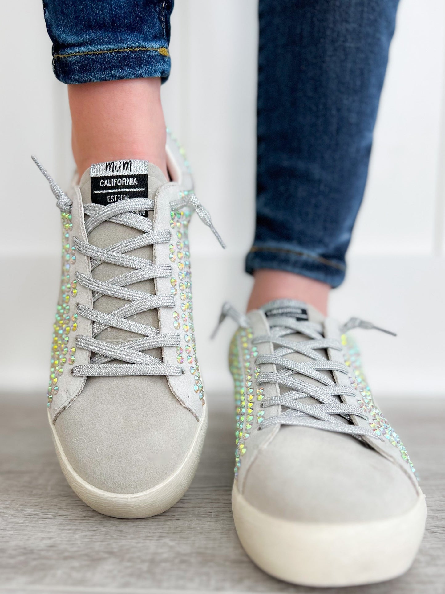 Iridescent Rhinestone Glam Sneaker