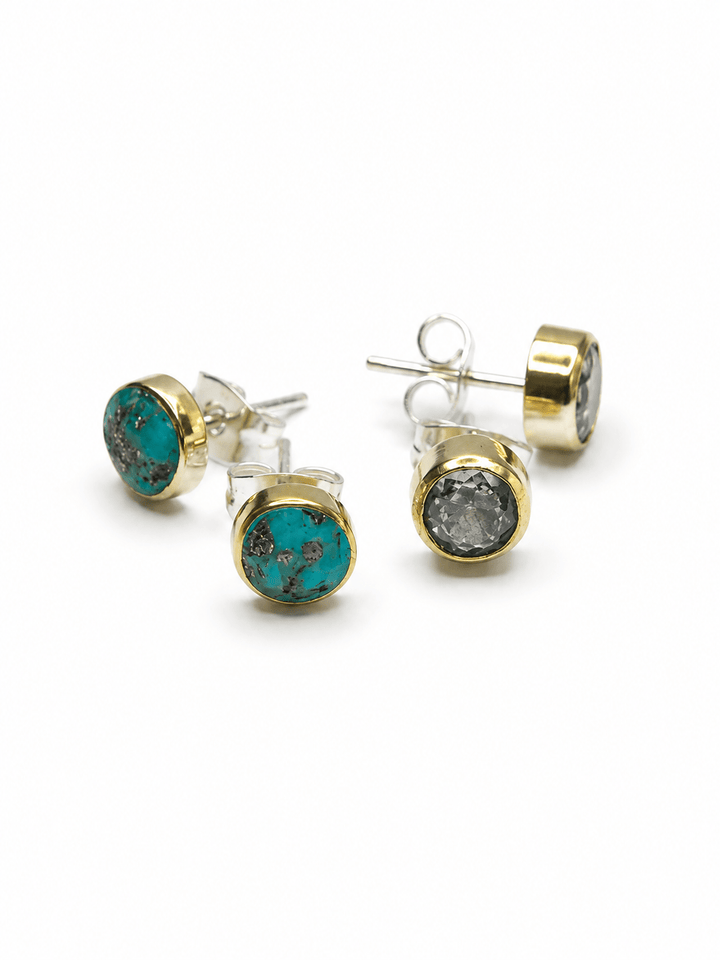BOHO SOL Brass Dainty Stud - Freckled Poppy