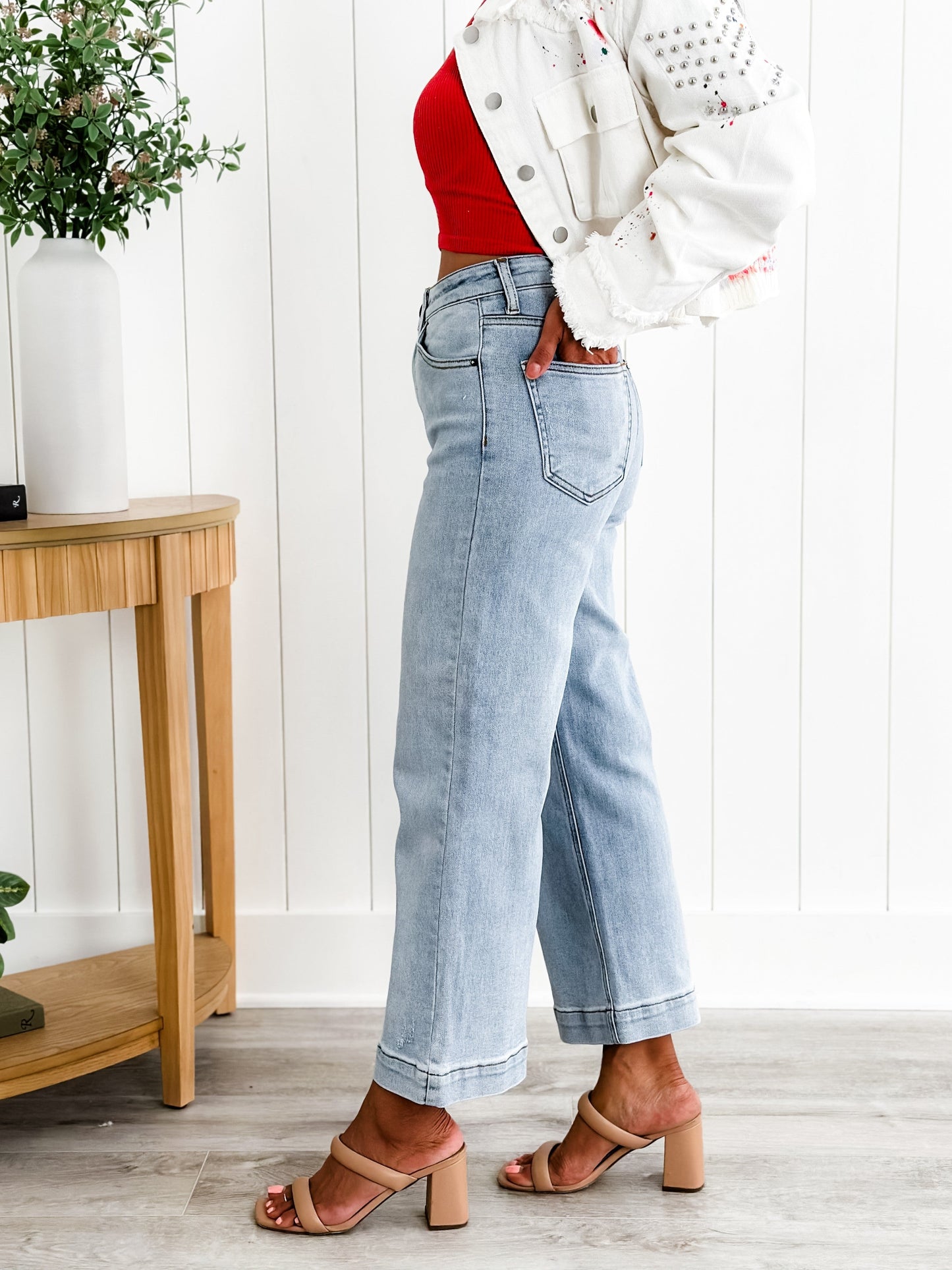 Risen The Essential Wide Leg Crop Jeans