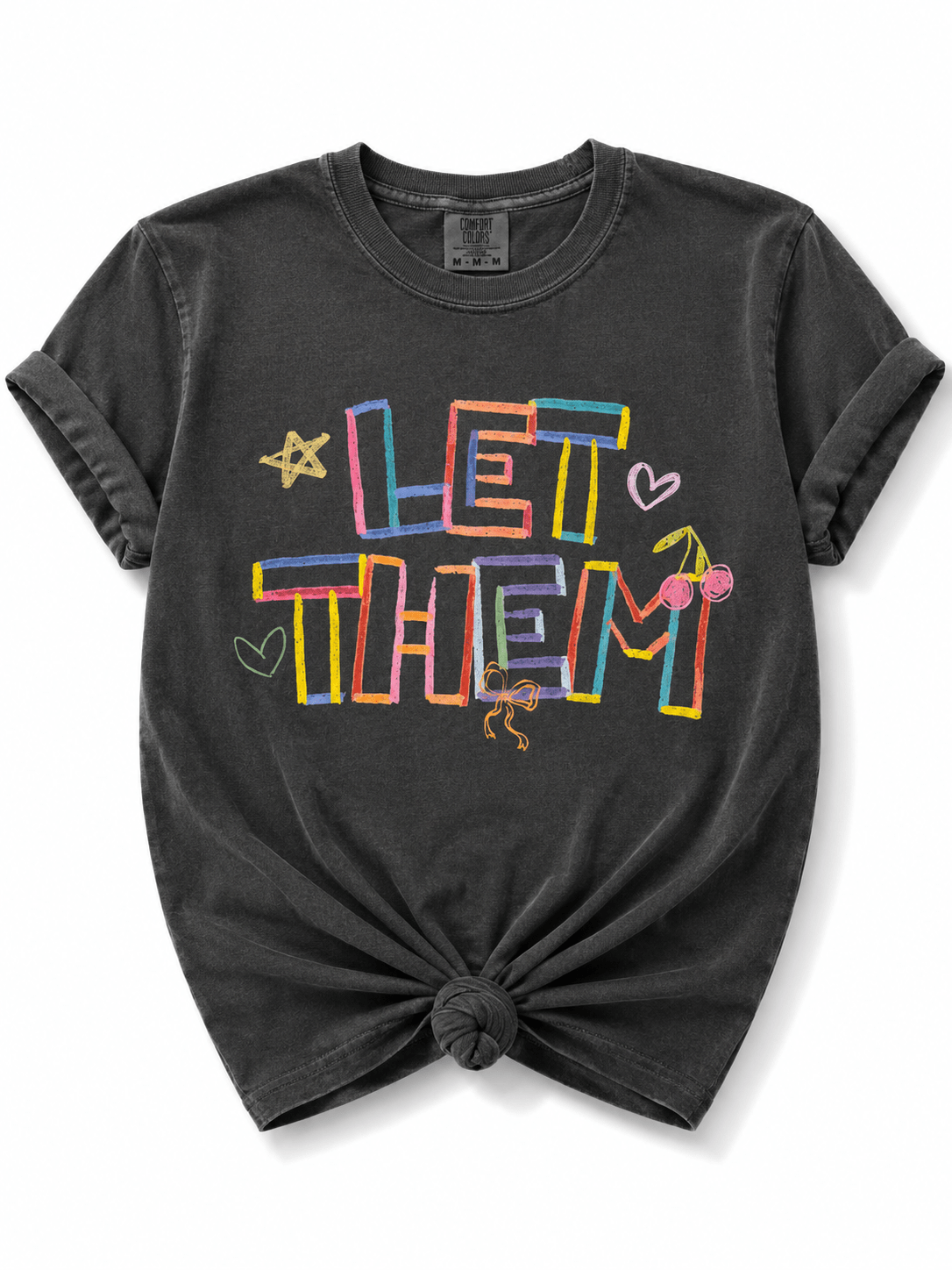 Plus/Reg Short Sleeve "Let Them" Graphic Tee - Freckled Poppy