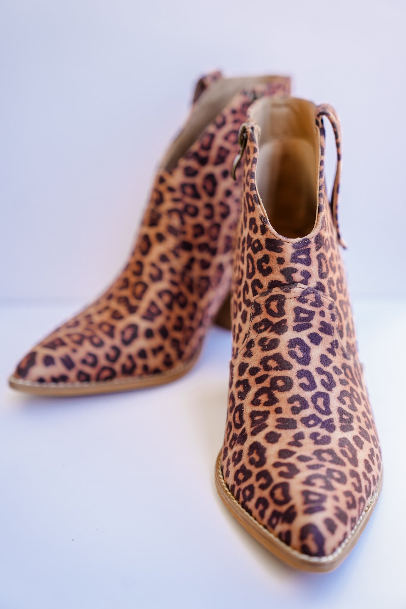 Corky's "Bar Hoppin" Animal Print Western Side Pull Tab Stacked Heel Bootie