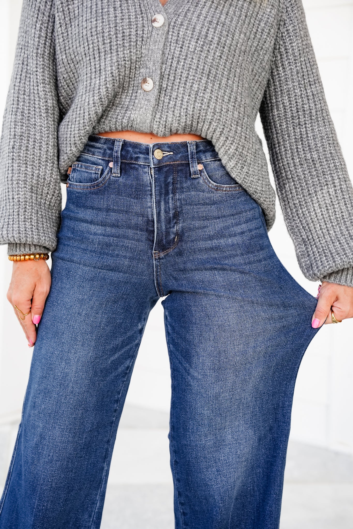 Restock Judy Blue Retrograde High Rise Dark Wash Tummy Control Wide Leg Jeans