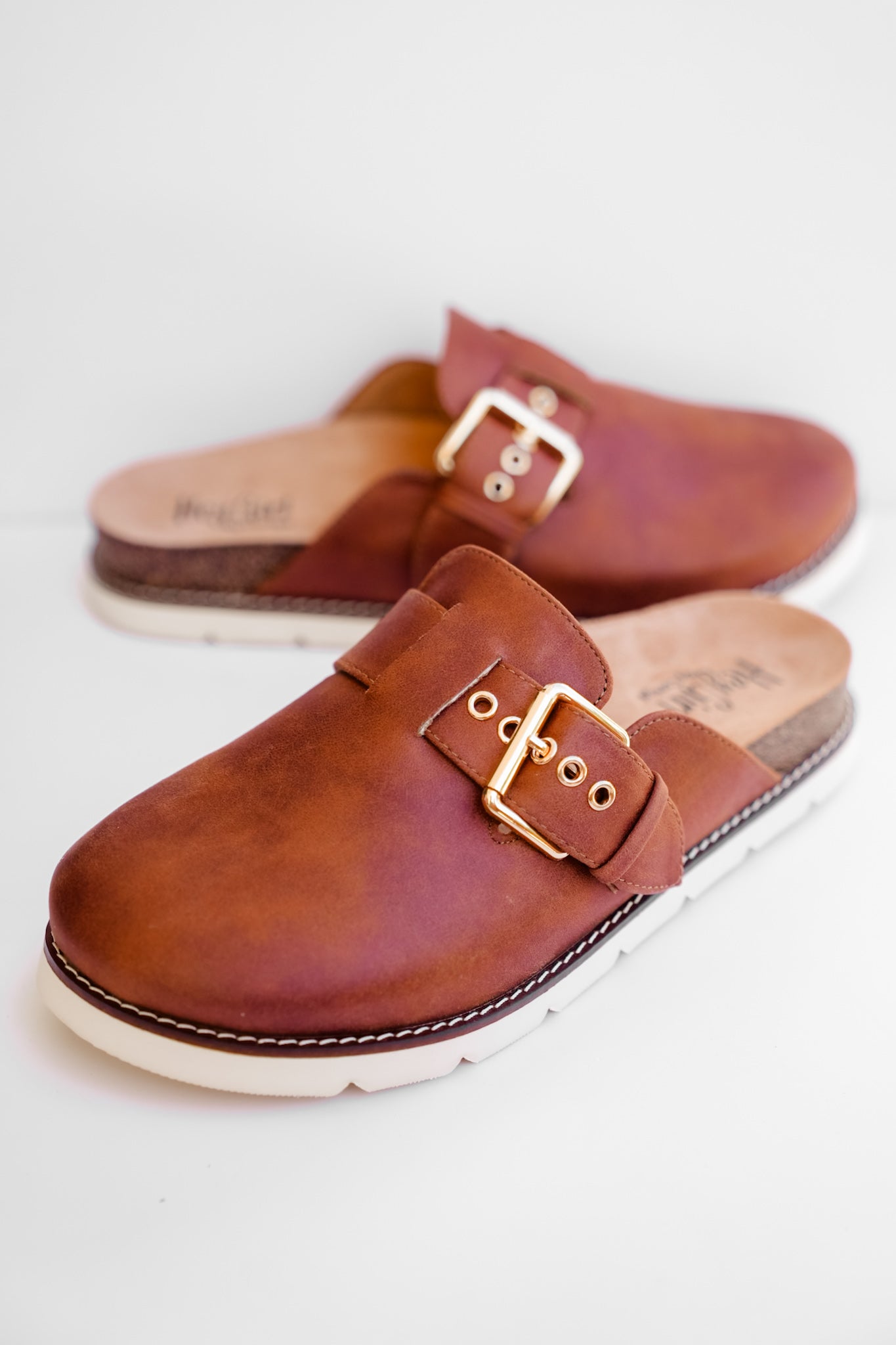 Corky's "Day Dream" Vegan Leather Chunky Buckle Slip On Comfort Clog Sandal