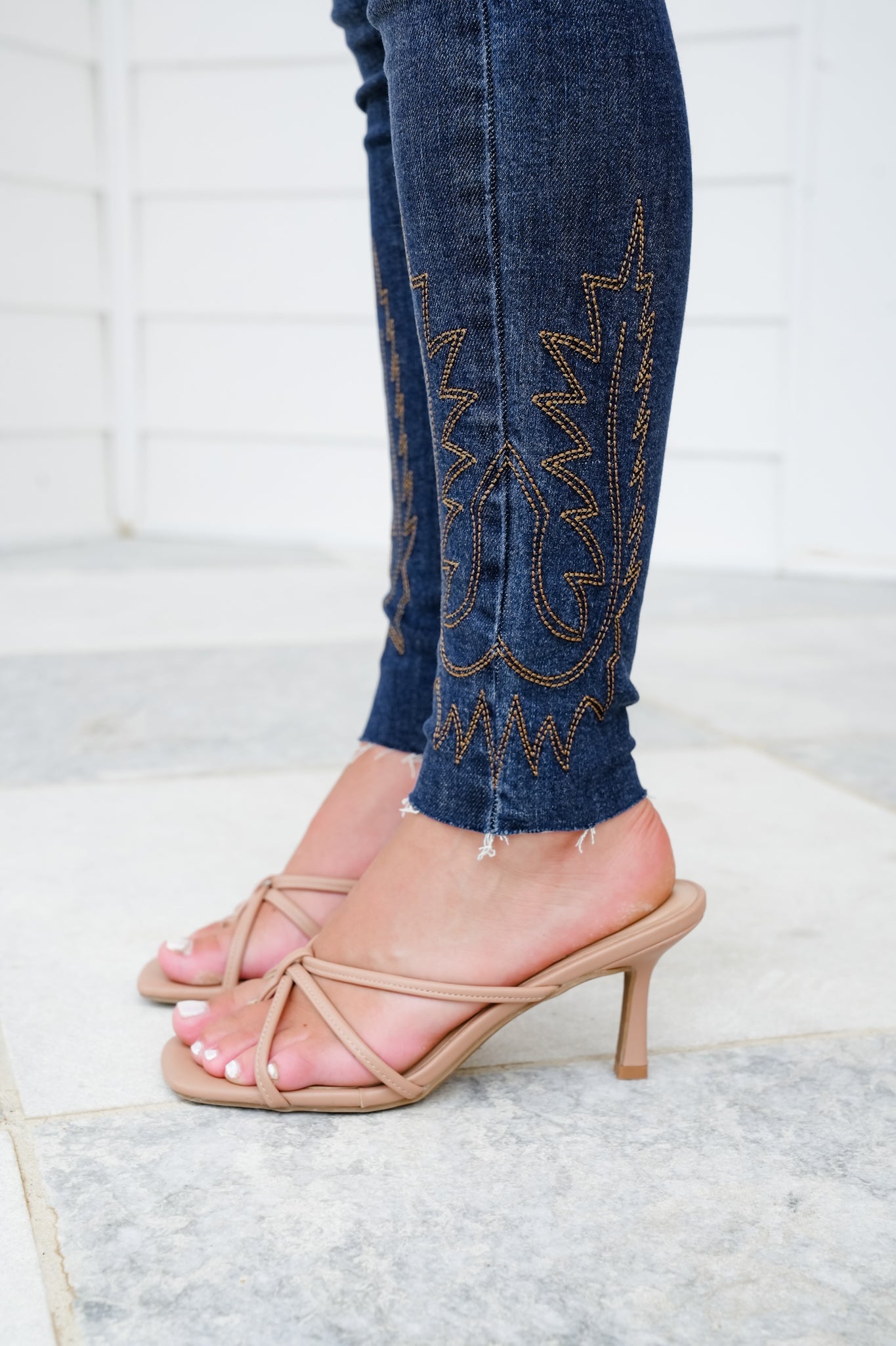 Judy Blue Dark Wash Skinny Jeans With Western Embroidery
