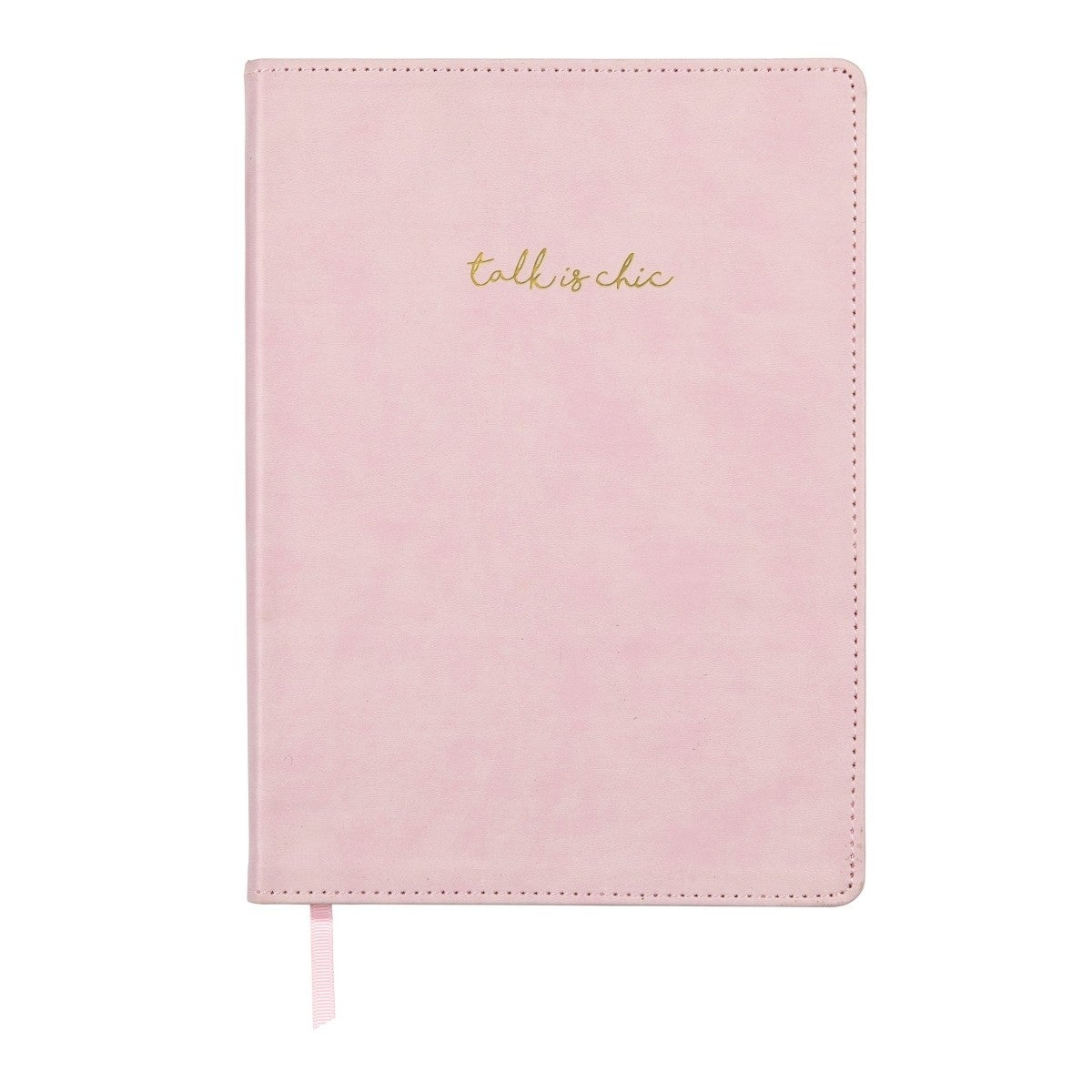 "Talk is Chic" Jumbo Pink Leatherette Notebook Journal