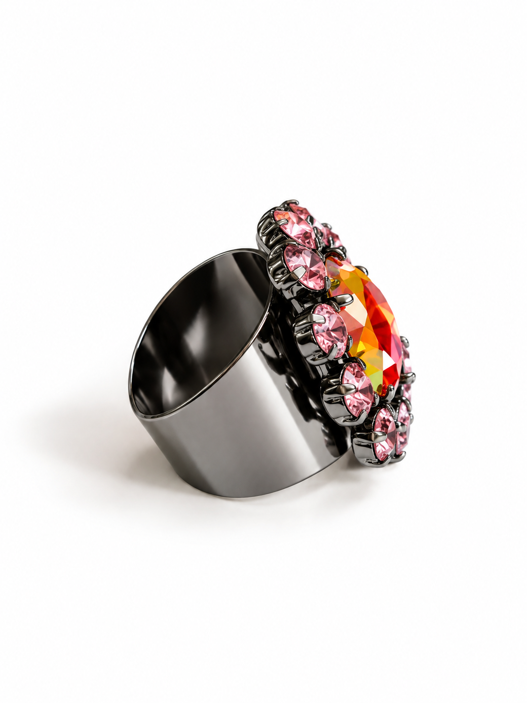 SIENNA Tova Rose Oval Ring In Pale Pink and Orange