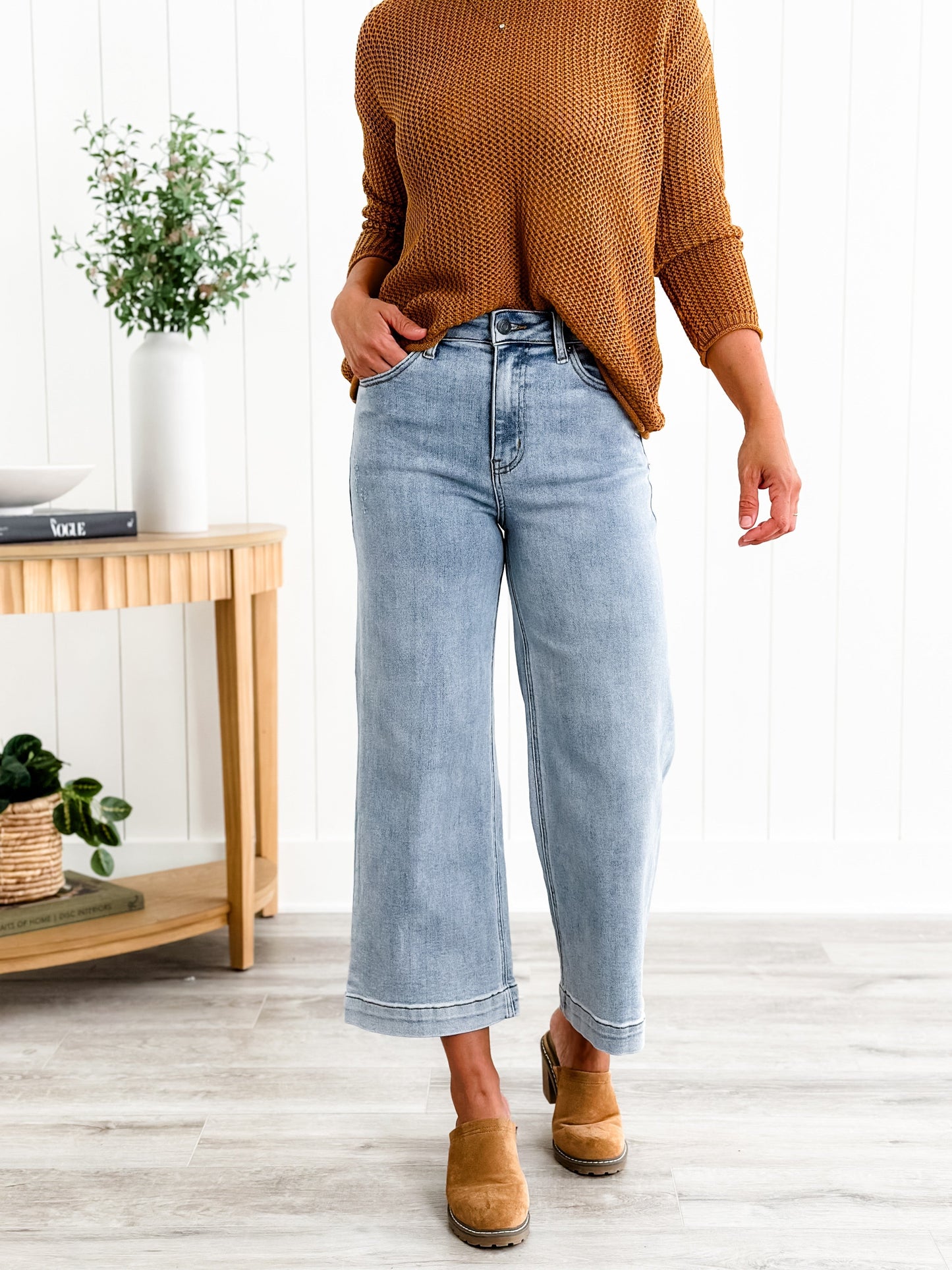 Risen The Essential Wide Leg Crop Jeans