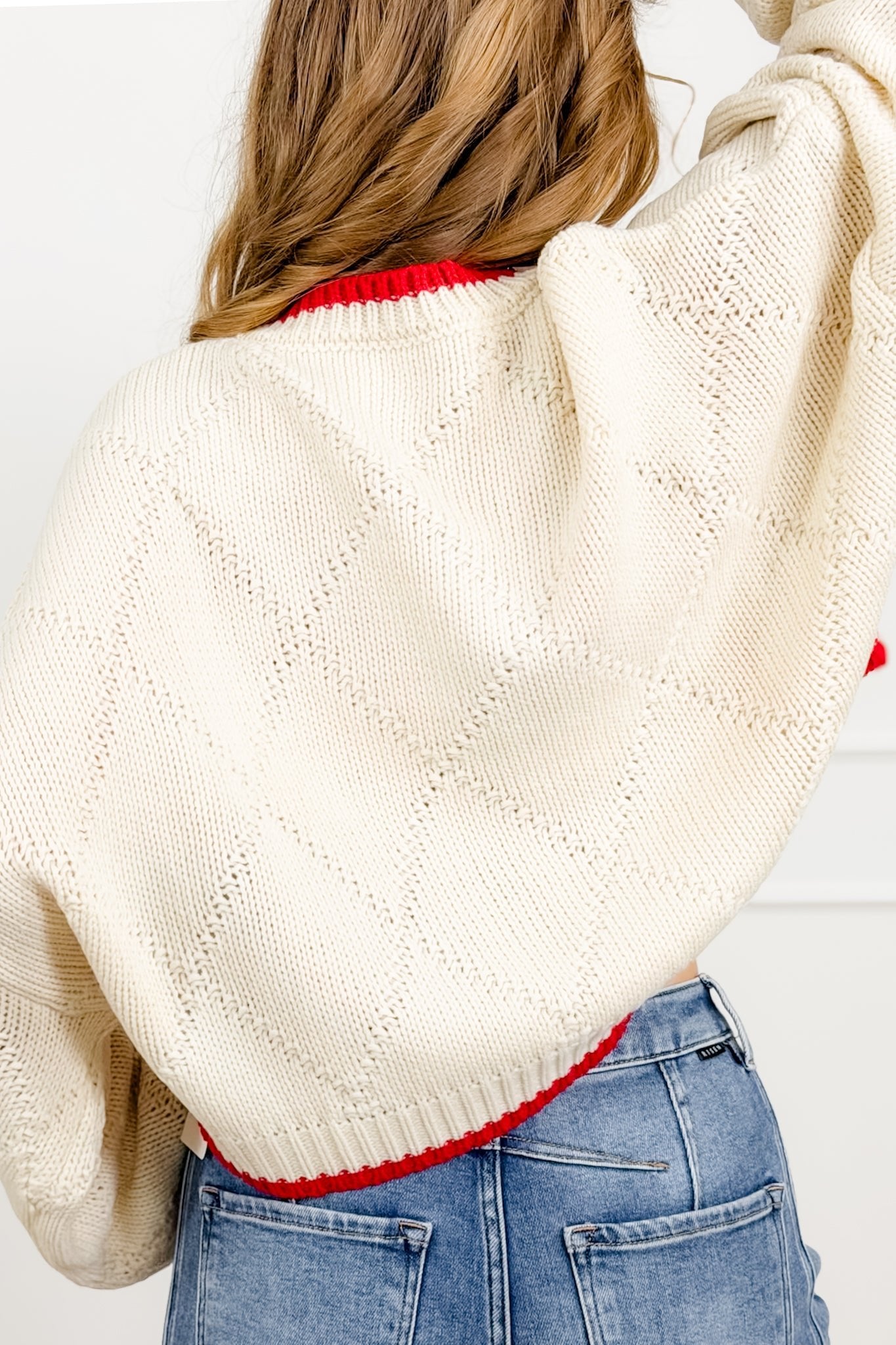 Long Sleeve Kissing Fish Knit Sweater - Freckled Poppy