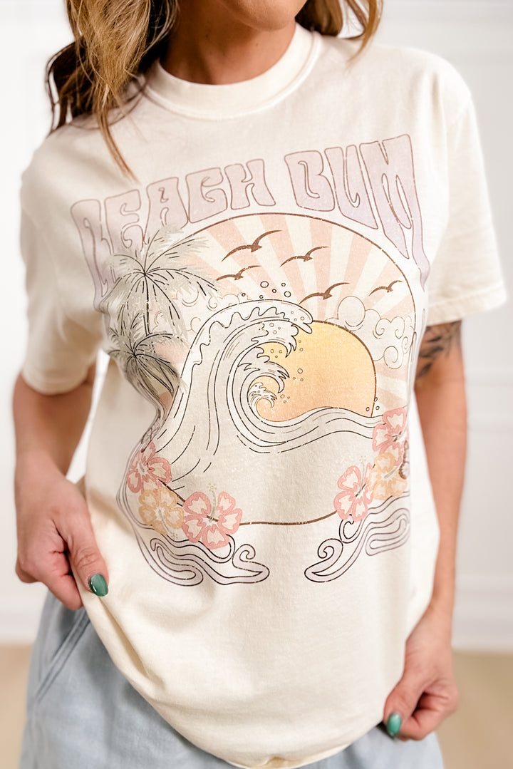 Plus/Reg Short Sleeve "Beach Bum Sunset" Graphic Tee
