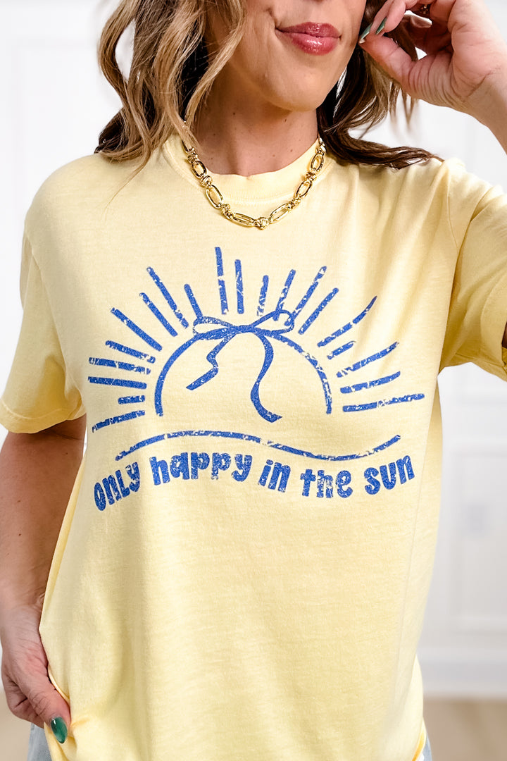 Plus/Reg Short Sleeve "Only Happy In The Sun" Graphic Tee
