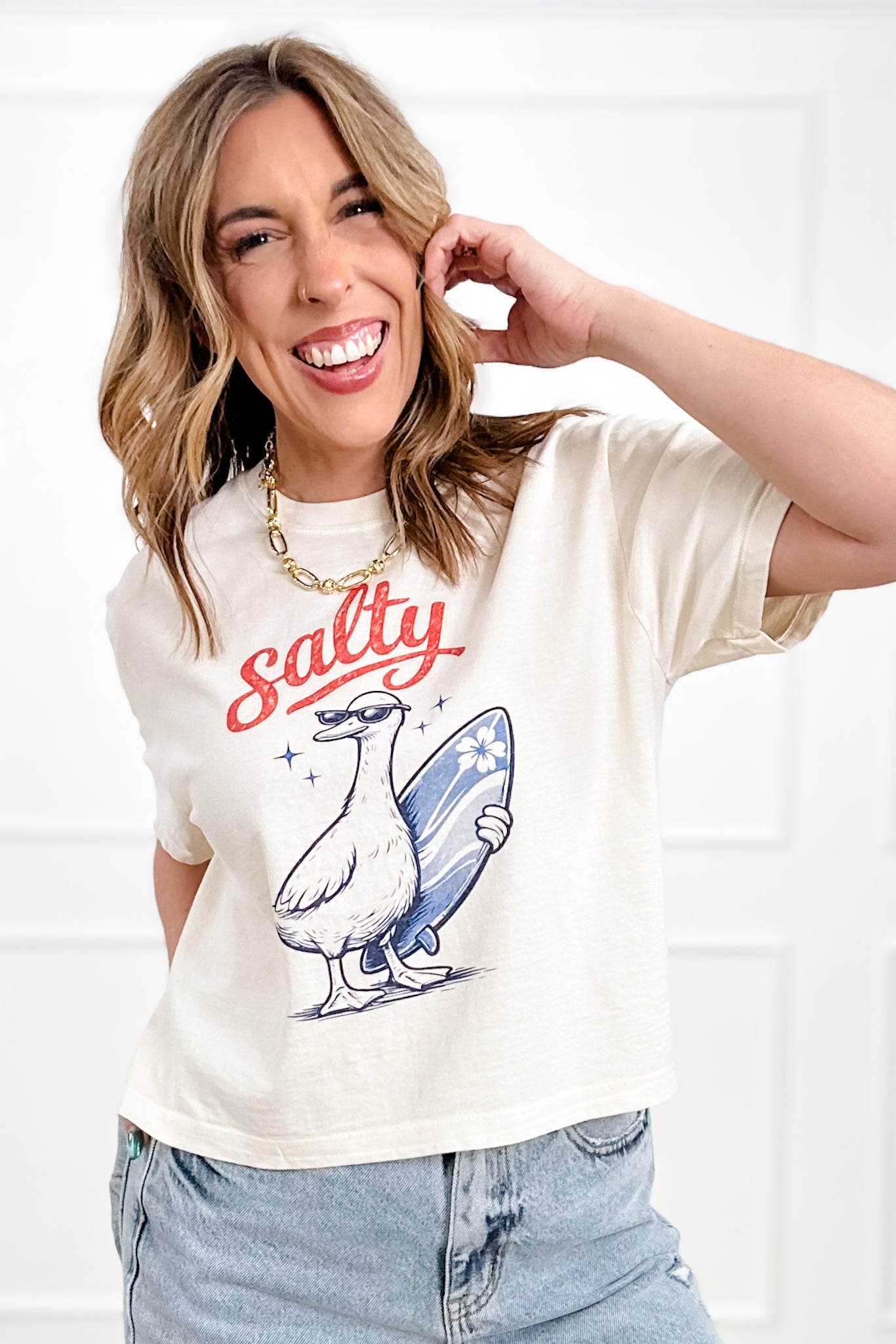 Plus/Reg Short Sleeve "Salty" Goose Graphic Tee