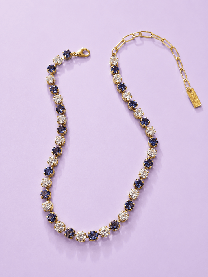 TOVA Sarina Gold Plated Crystal Necklace - Freckled Poppy