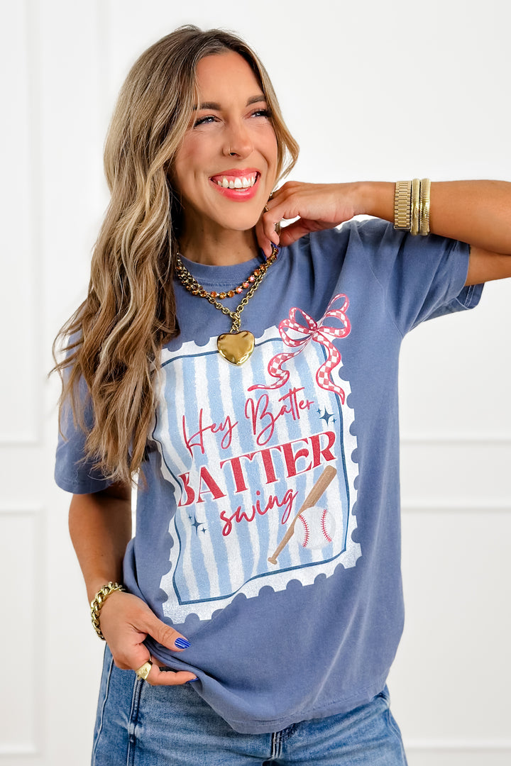 Plus/Reg Short Sleeve "Hey Batter Batter Swing" Baseball Graphic Tee