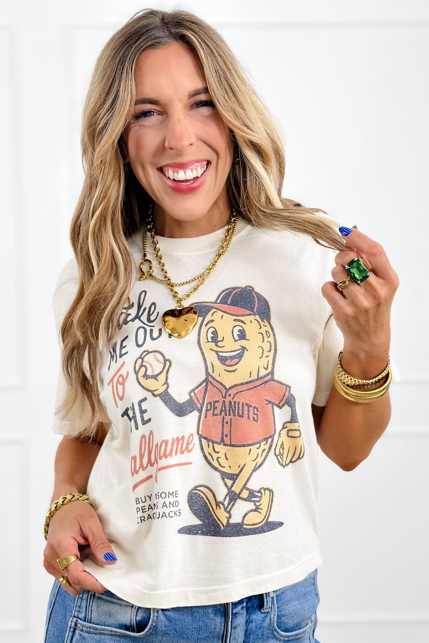 Plus/Reg Short Sleeve "Take Me Out To The Ballgame" Baseball Graphic Tee