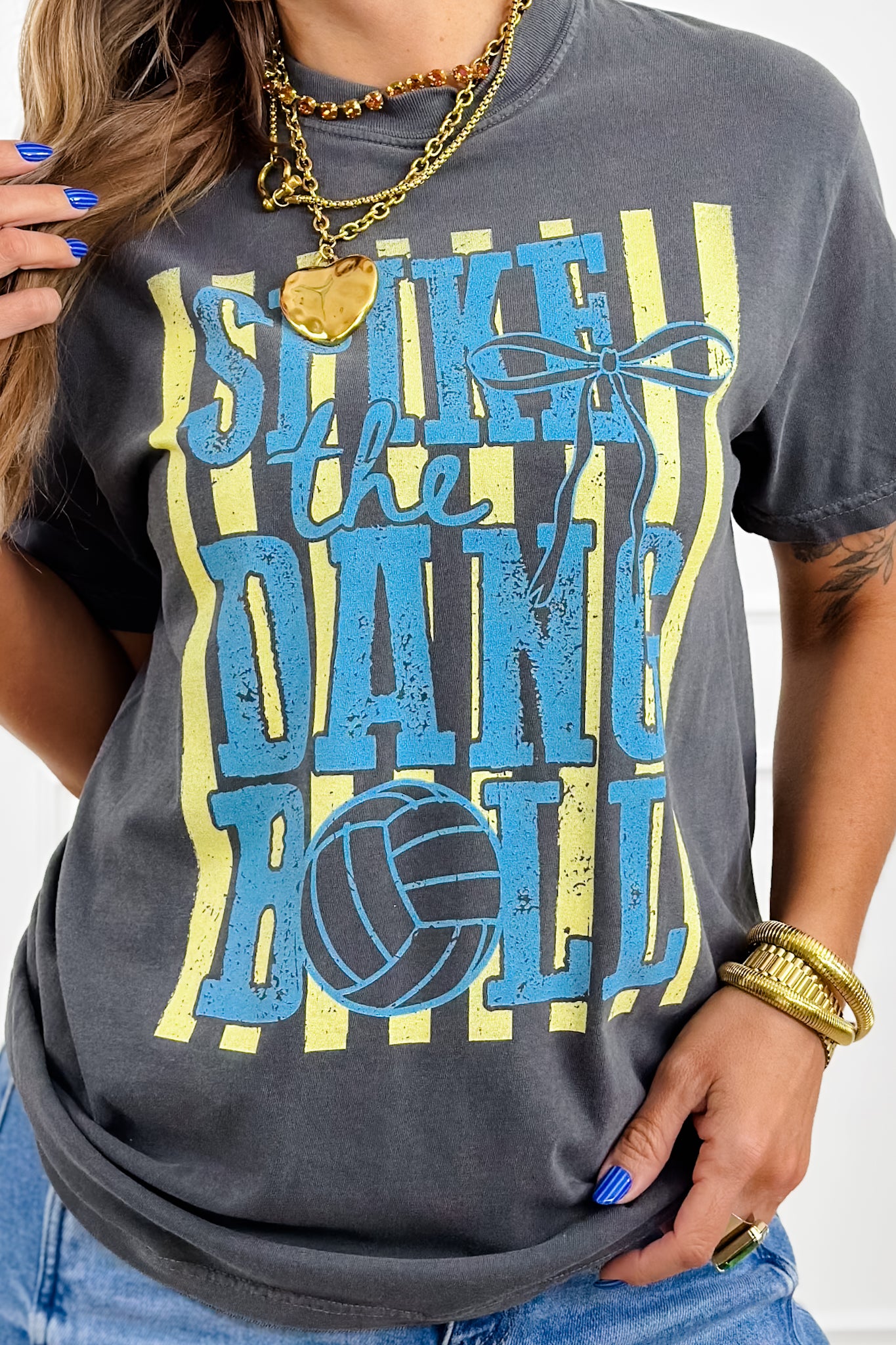Plus/Reg Short Sleeve "Spike The Dang Ball" Volleyball Graphic Tee
