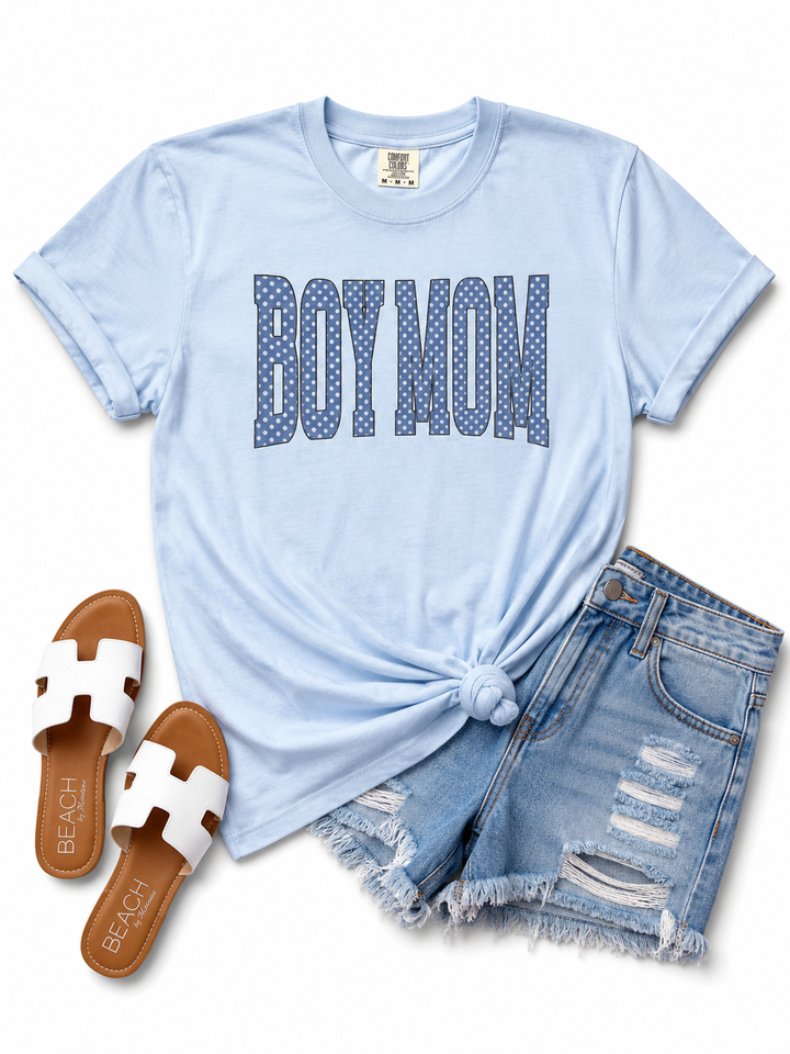 Plus/Reg Short Sleeve "Boy Mom" Graphic Tee