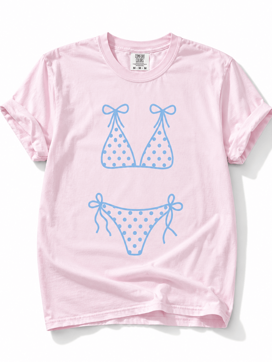 Plus/Reg Short Sleeve Polka Dot Bikini Graphic Tee - Freckled Poppy