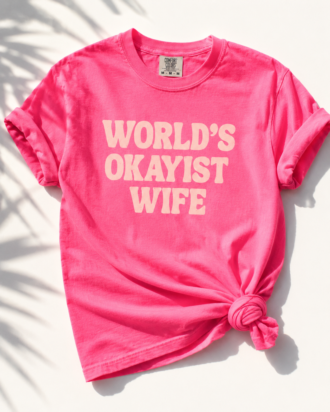 Plus/Reg Short Sleeve "World's Okayist Wife" Graphic Tee