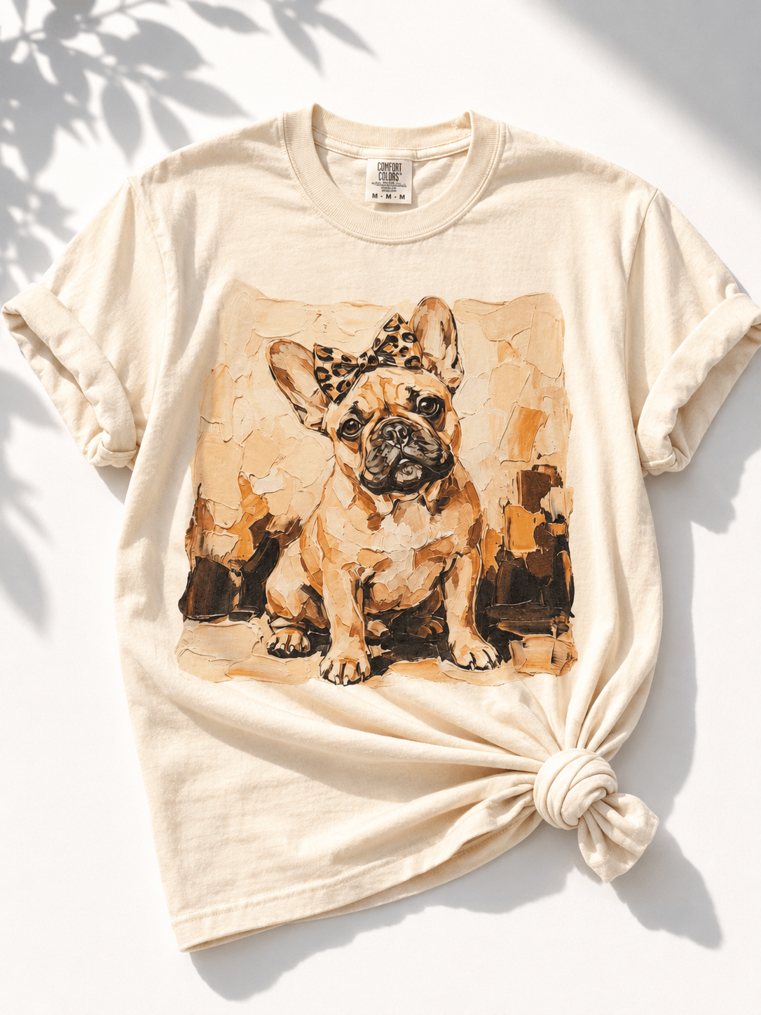 Plus/Reg Short Sleeve French Bulldog Graphic Tee - Freckled Poppy