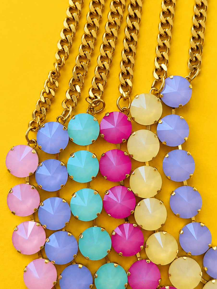 TOVA Mini Sofia Gold Plated Opal Necklace - Freckled Poppy