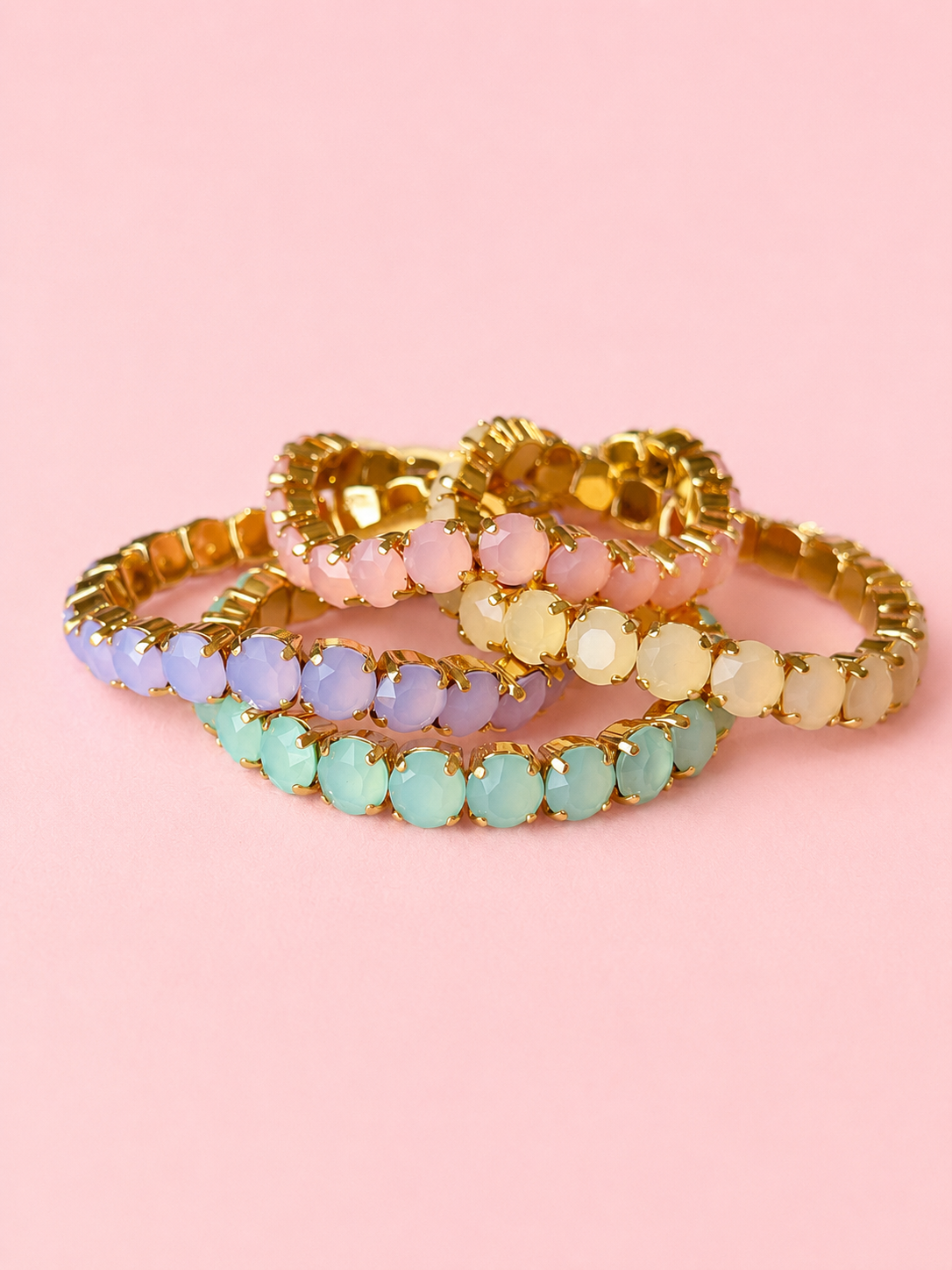 TOVA Oakland Stretch Crystal Gold Plated Bracelet