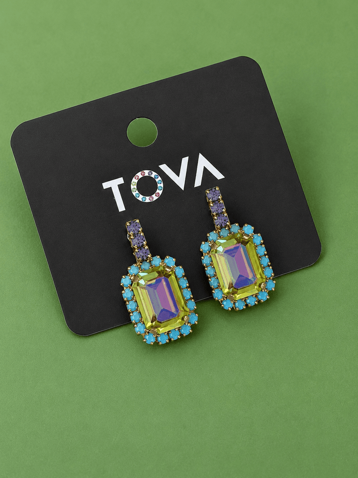 TOVA Mabel Crystal Earrings - Freckled Poppy