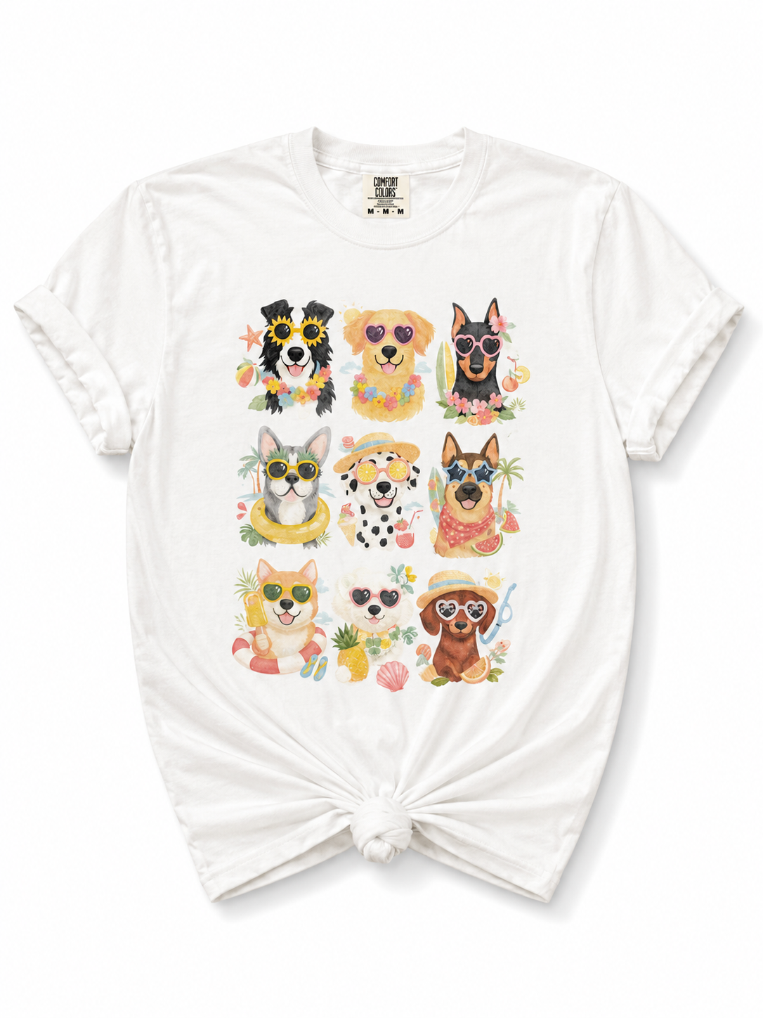 Plus/Reg Short Sleeve Summer Vibes Dogs Graphic Tee