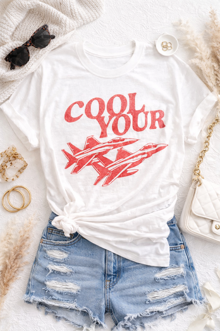 Plus/Reg Short Sleeve "Cool Your Jets " Graphic Tee