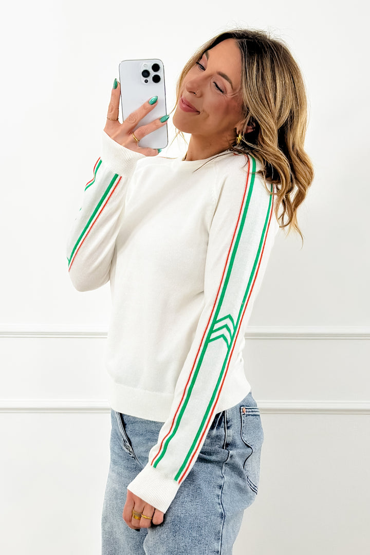 Long Sleeve Stripe Detail Sweater