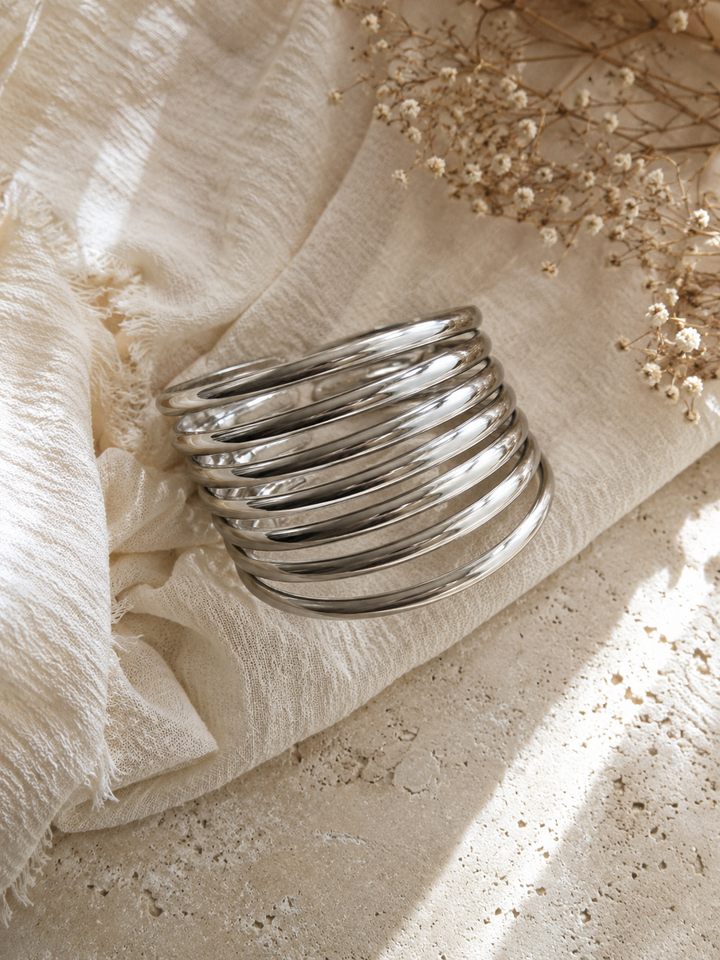 Silver 7 Piece Bangle Set
