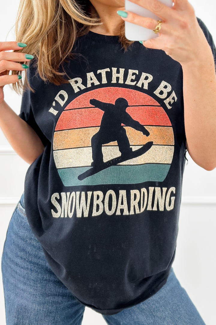 Plus/Reg Short Sleeve "I'd Rather Be Snowboarding" Graphic Tee