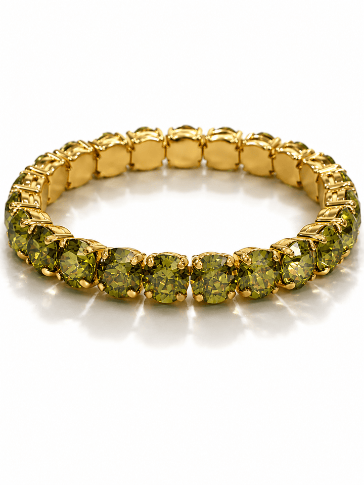 TOVA Oakland Olive Crystal Stretch Bracelet - Freckled Poppy