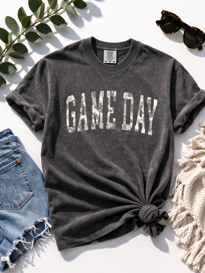 Plus/Reg Short Sleeve "Camo Game Day" Graphic Tee