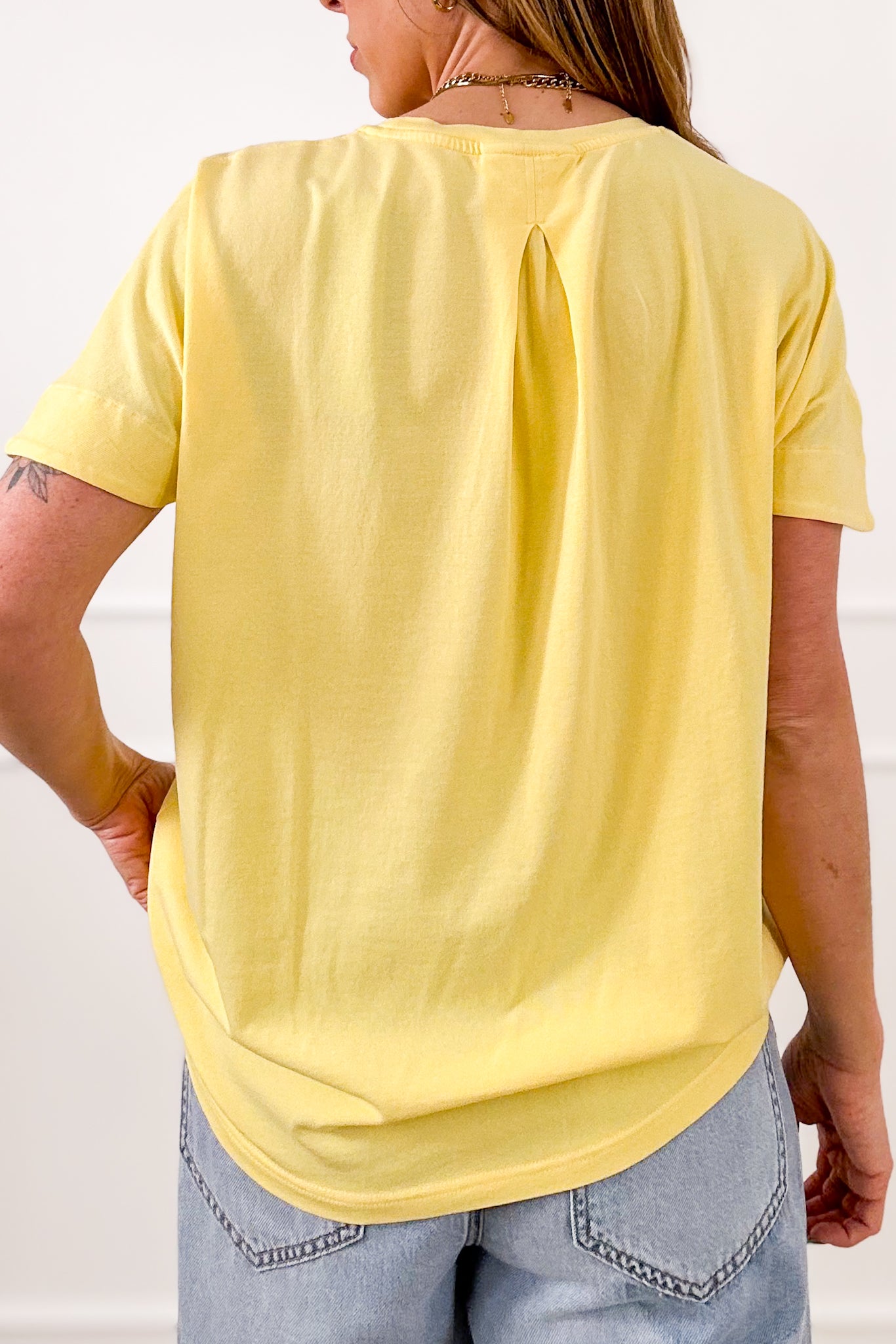 Cotton Blend Short Sleeve Round Neck Top