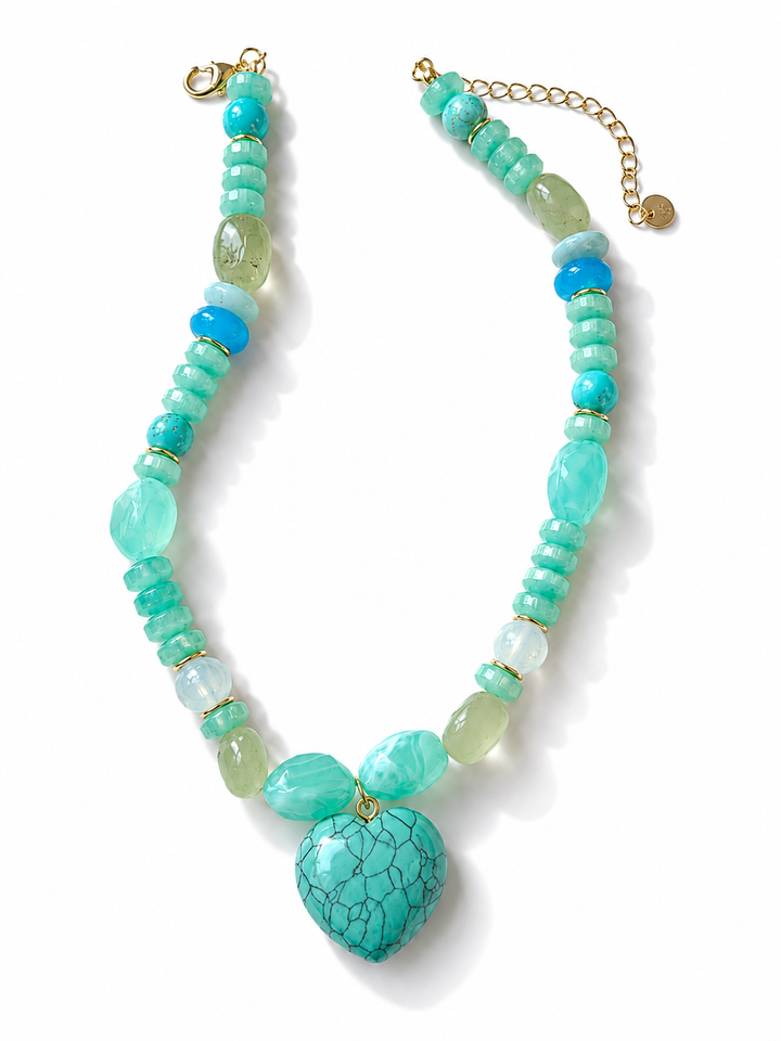 Treasure Jewels Mint Gem Heart Necklace