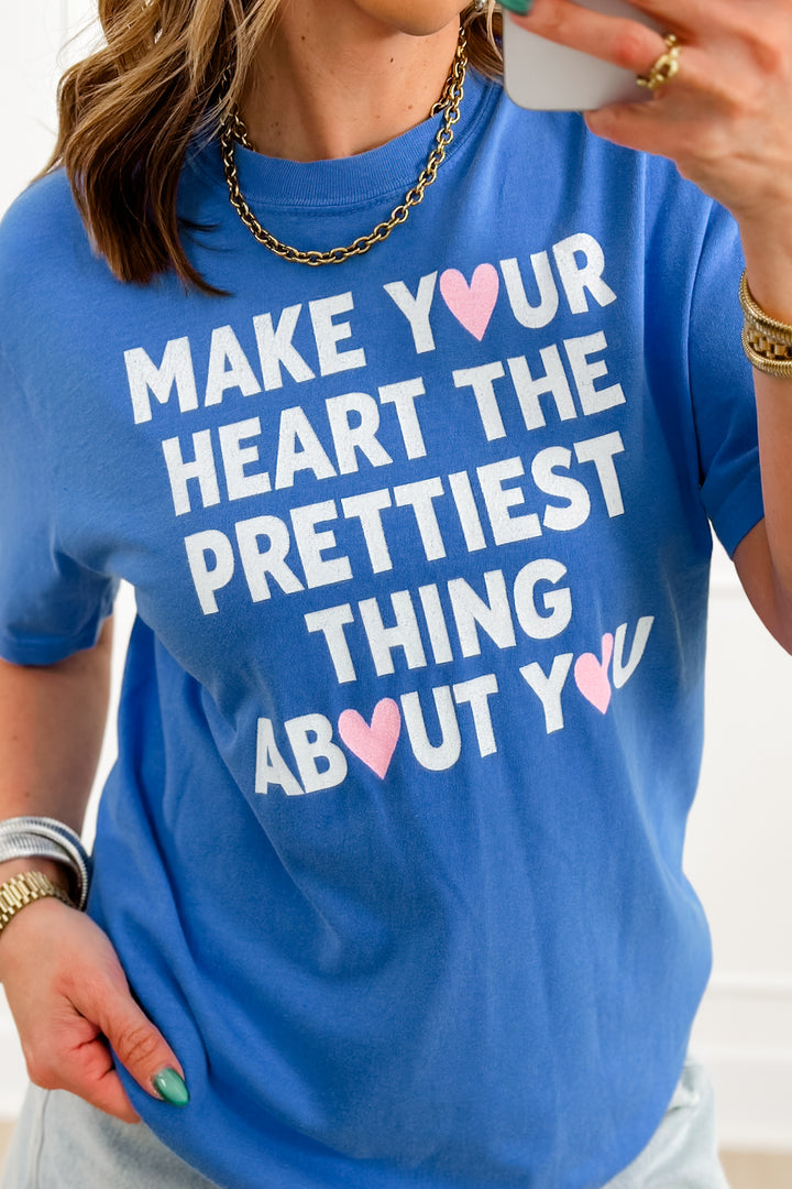 Plus/Reg Short Sleeve "Make Your Heart the Prettiest Thing About You" Graphic Tee
