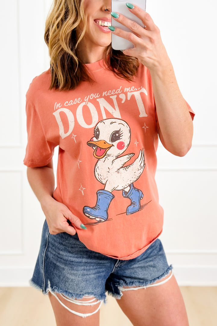 Plus/Reg Short Sleeve "In Case You Need Me..." Graphic Tee