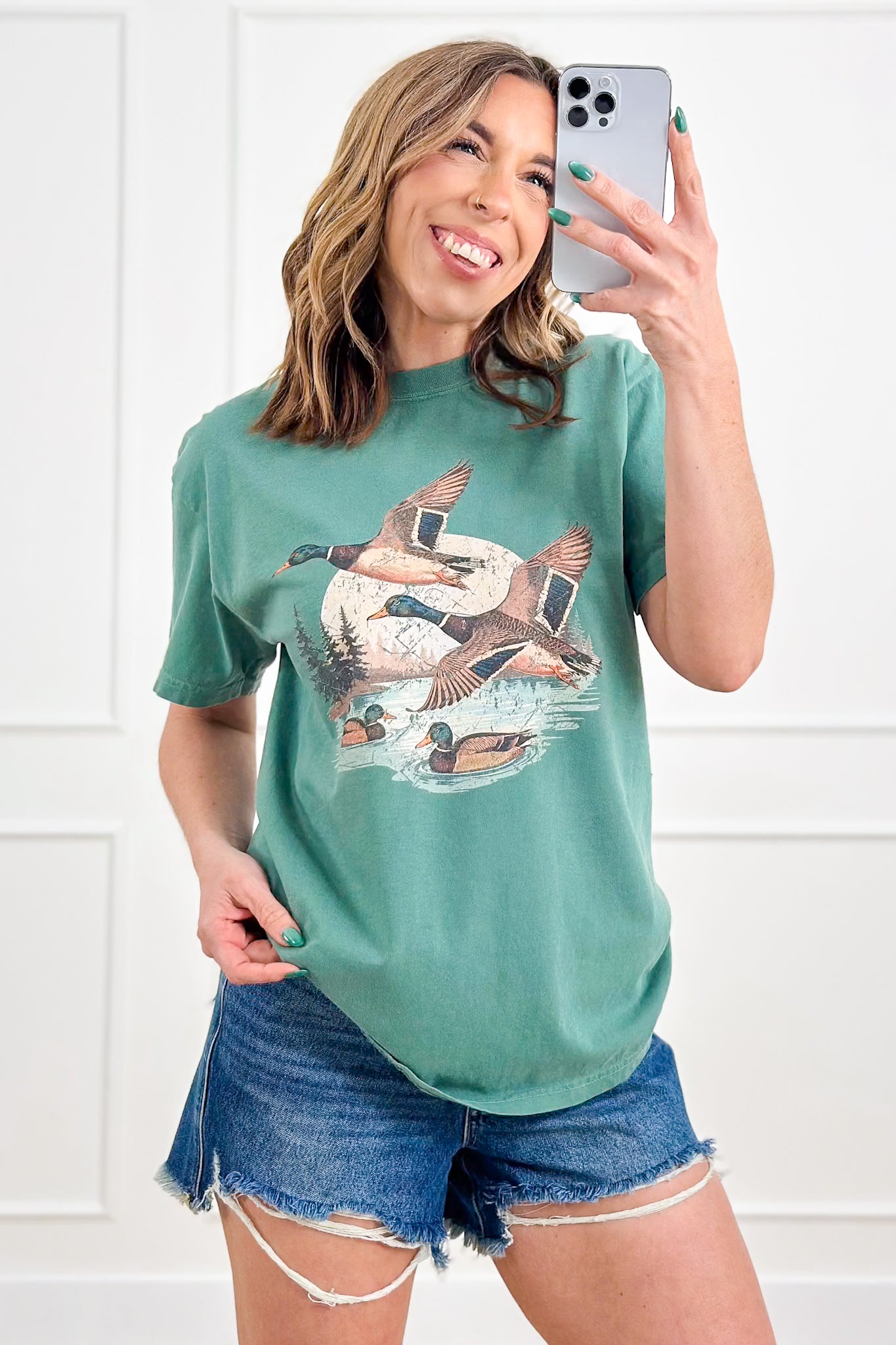 Plus/Reg Short Sleeve "Mallard Ducks" Graphic Tee