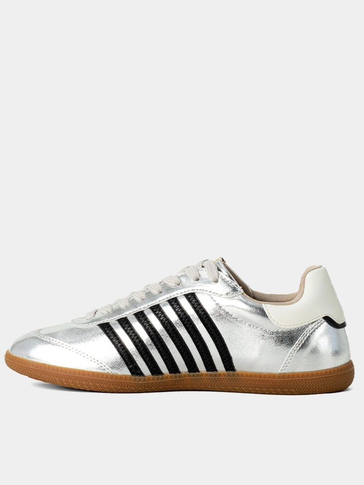 Shu Shop Metallic Retro Striped Low Top Sneakers