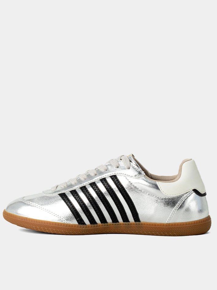 Shu Shop Metallic Retro Striped Low Top Sneakers - Freckled Poppy