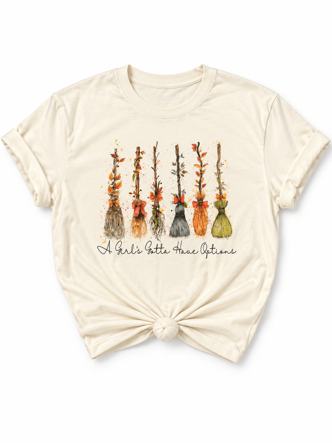 Plus/Reg Short Sleeve "A Girl's Gotta Have Options" Graphic Tee - Freckled Poppy