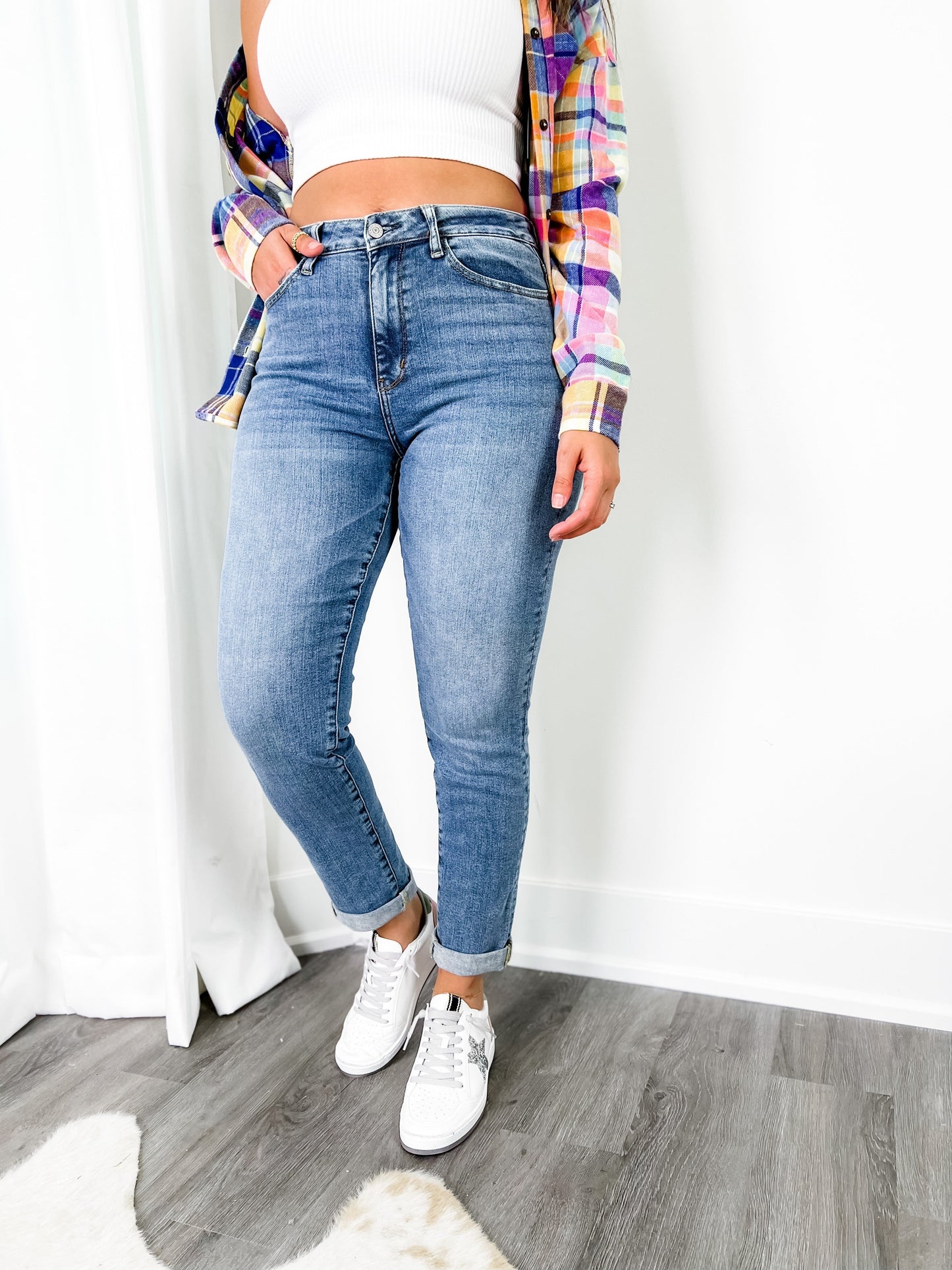 Judy Blue Hi Waist Board Meeting Vintage Wash Boyfriend