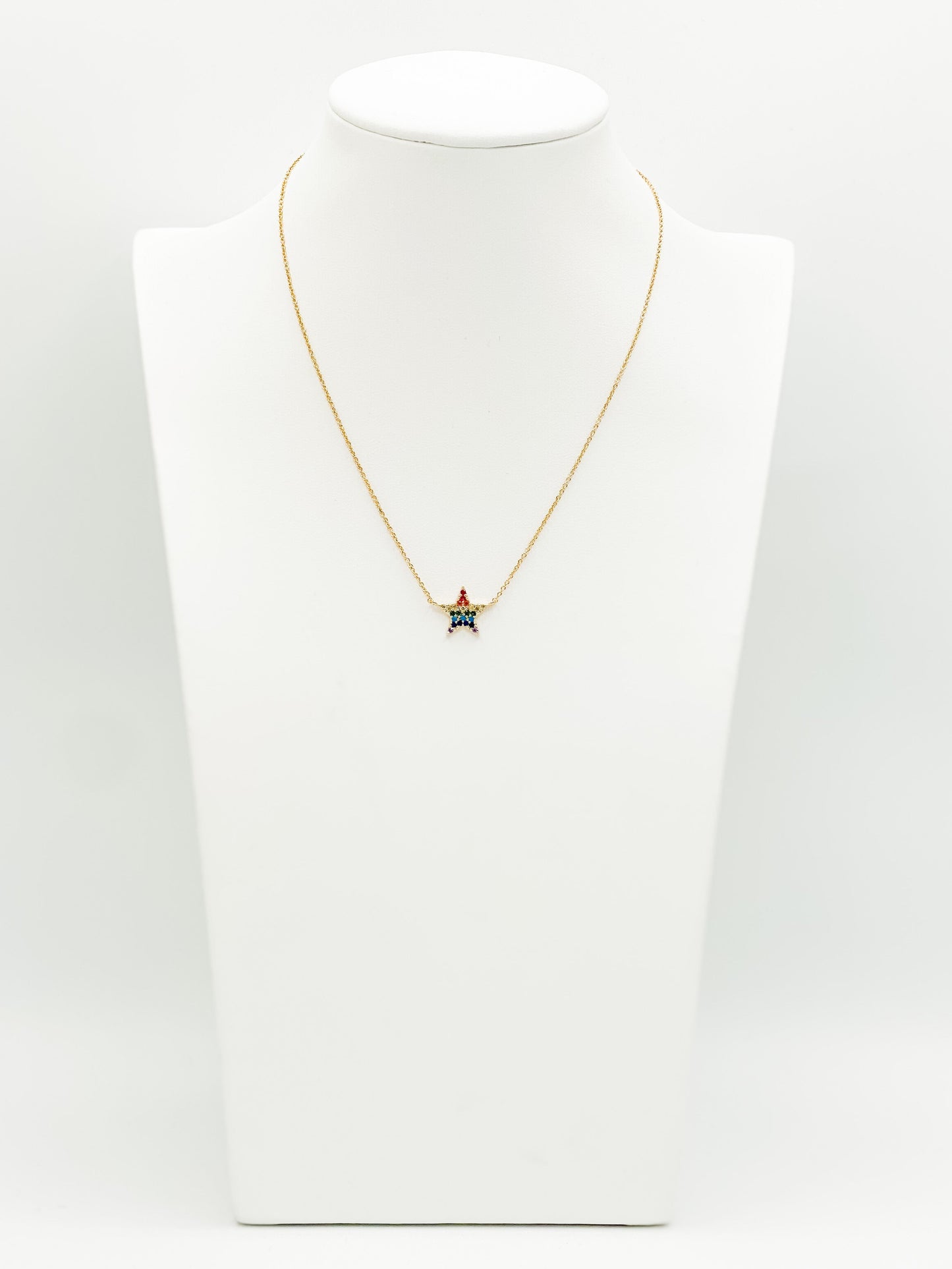 Mini Rainbow Star Charm Necklace
