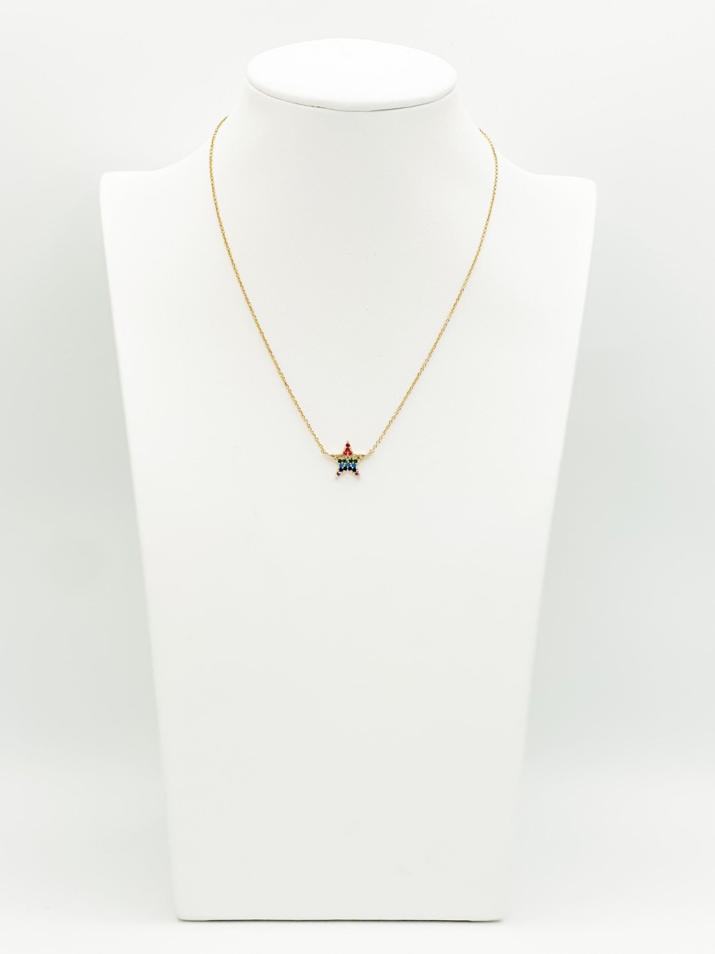 Mini Rainbow Star Charm Necklace - Freckled Poppy
