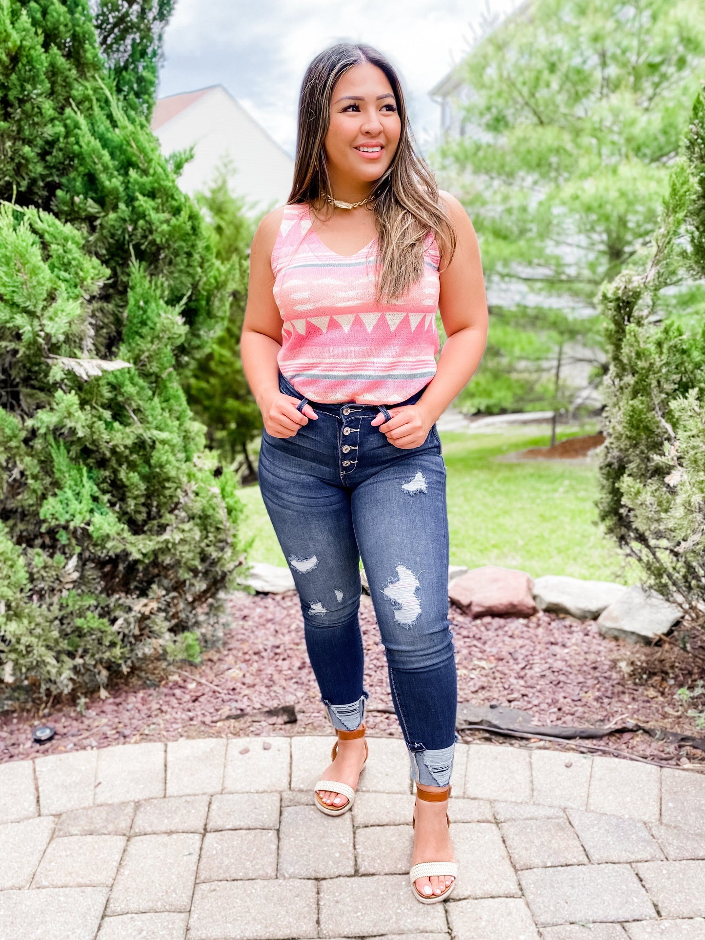 KanCan Feeling Fine High Rise Button Fly Distressed Skinny Jeans