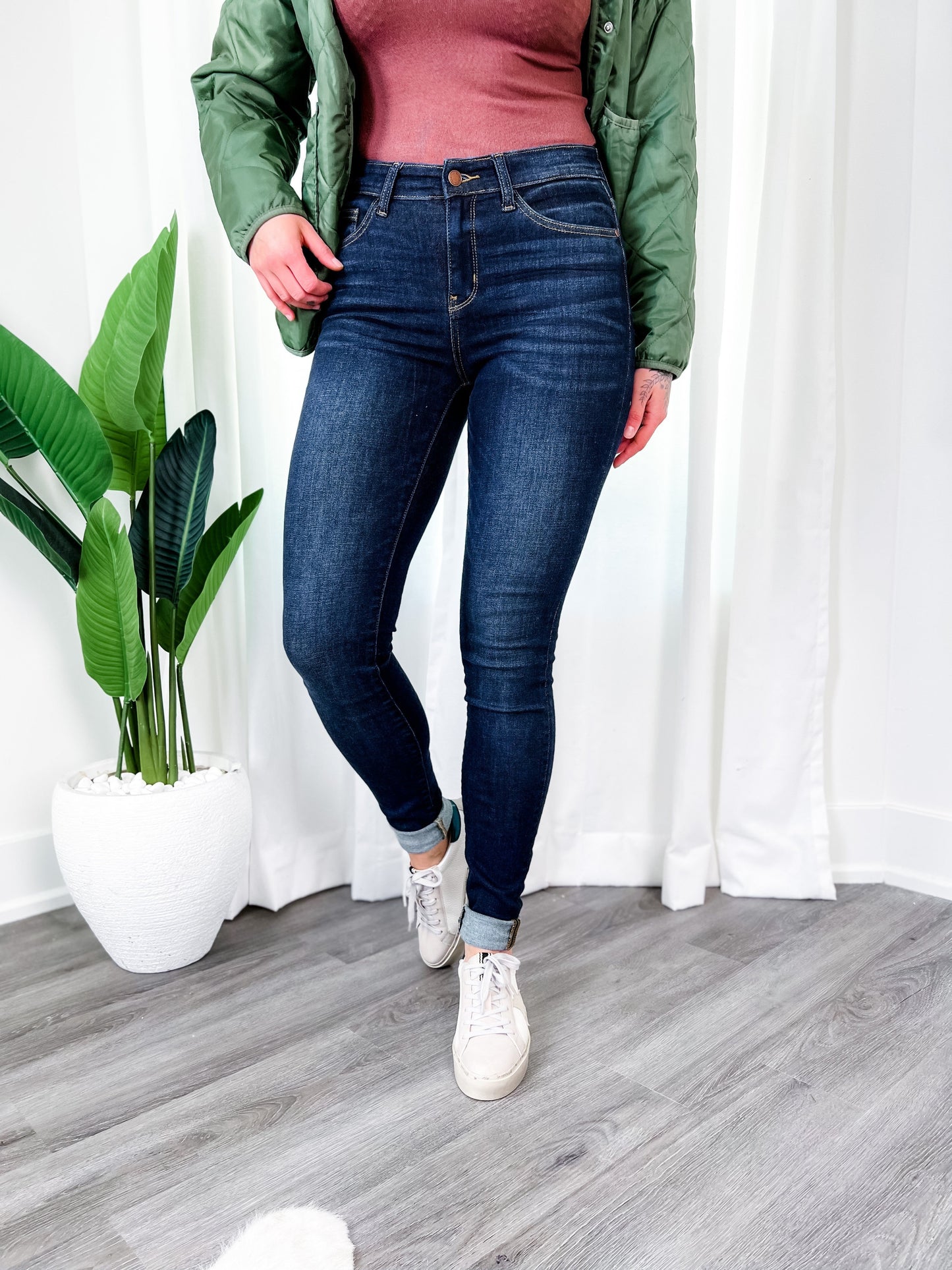 Judy Blue Long Tall Sally Non-Distressed Skinny Jeans (34" INSEAM!)