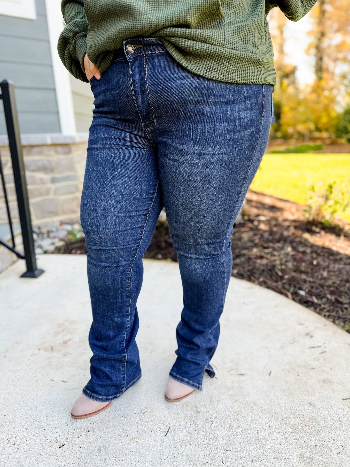 Judy Blue Better in Boots High Waist Slit Hem Slim Bootcut
