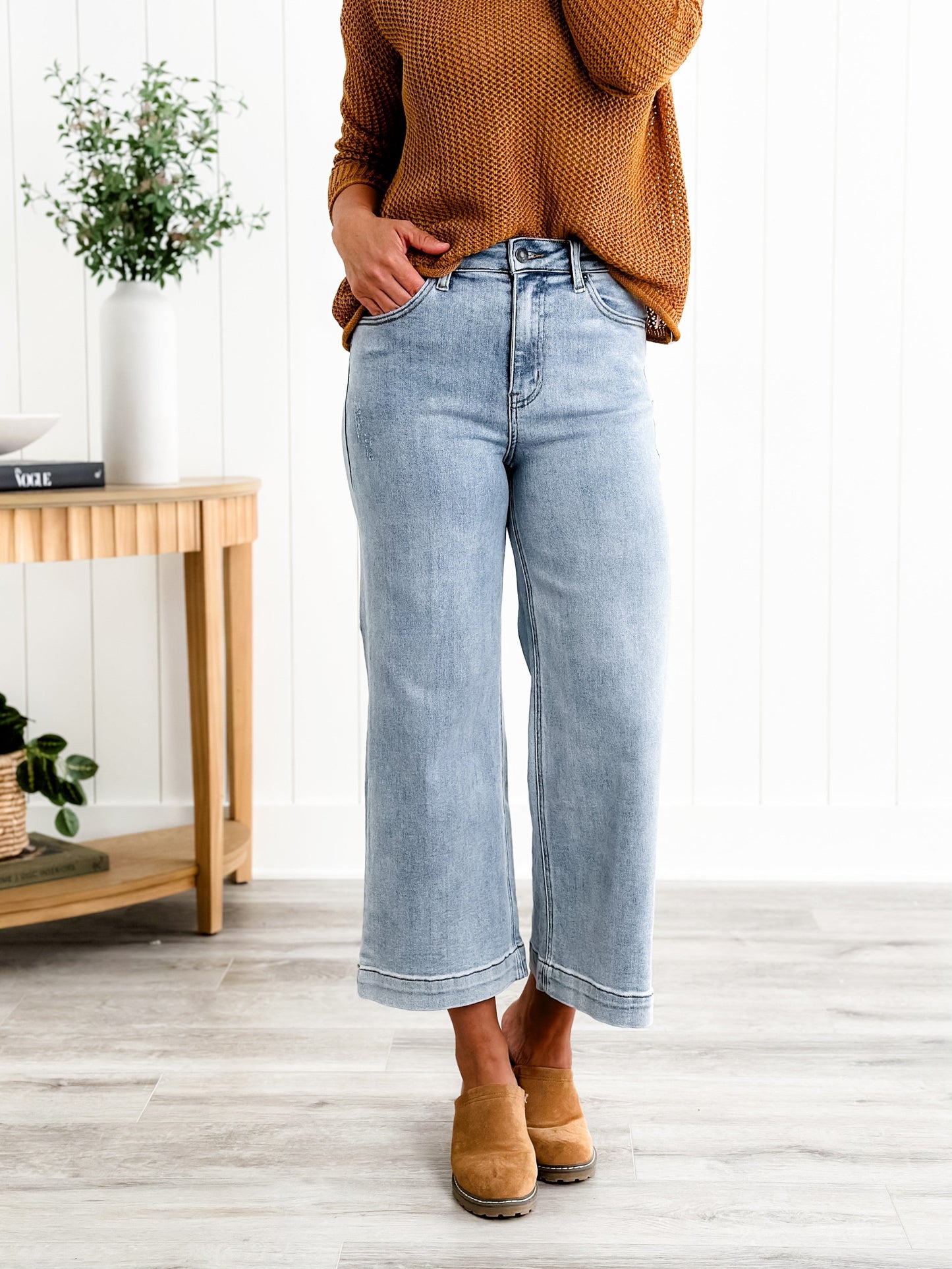Risen The Essential Wide Leg Crop Jeans